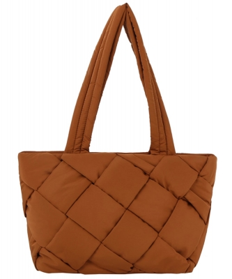 Puffy Woven Nylon Shopper JYE0510 TAN